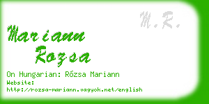 mariann rozsa business card